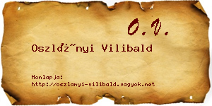Oszlányi Vilibald névjegykártya